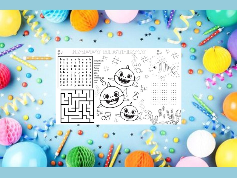 Baby Shark Activity Sheets, Baby Shark Coloring Pages, Baby Shark