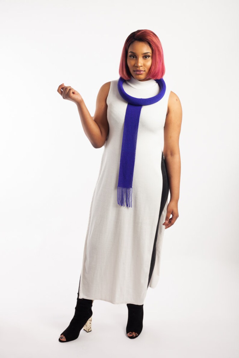 Torso Thigh length neck ring Multicoloured Plain - Monochrome with beaded tie necklace Isigolwani
