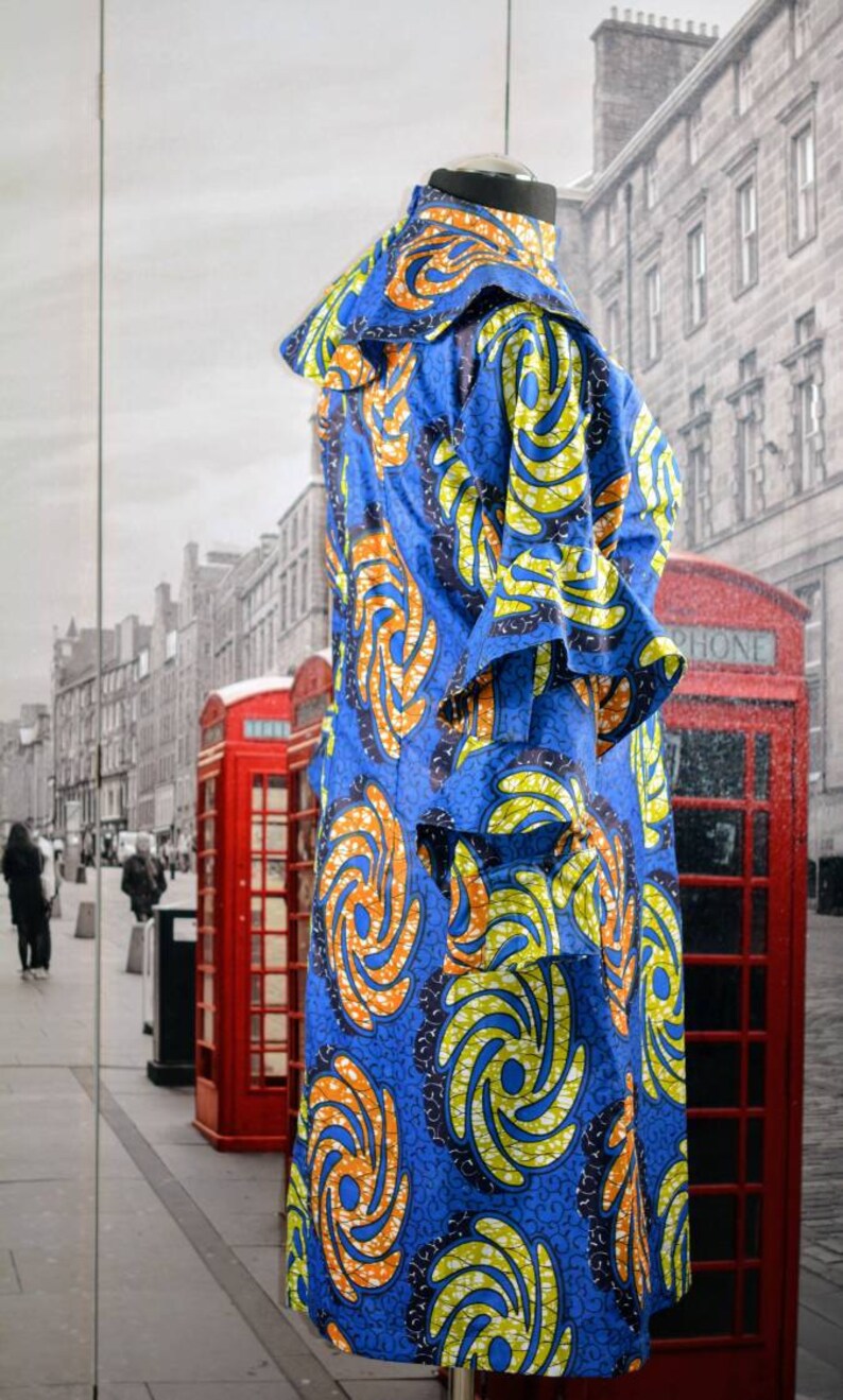 High Neck Midi Dress with Ankara Print