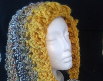 Crochet Bulky Coloré Chapeau de hood fait main