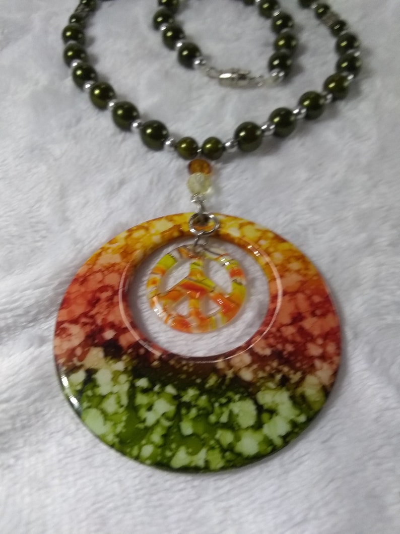 Boho Hippie Peace sign Necklace