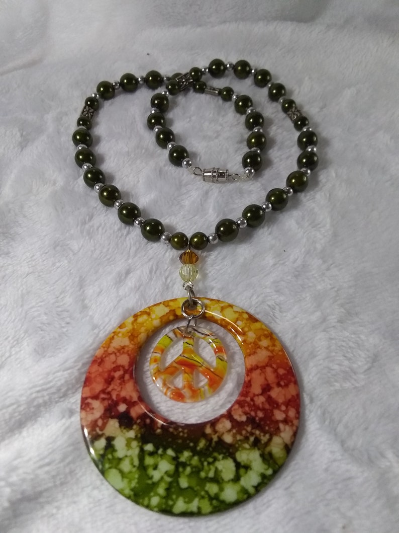 Boho Hippie Peace sign Necklace