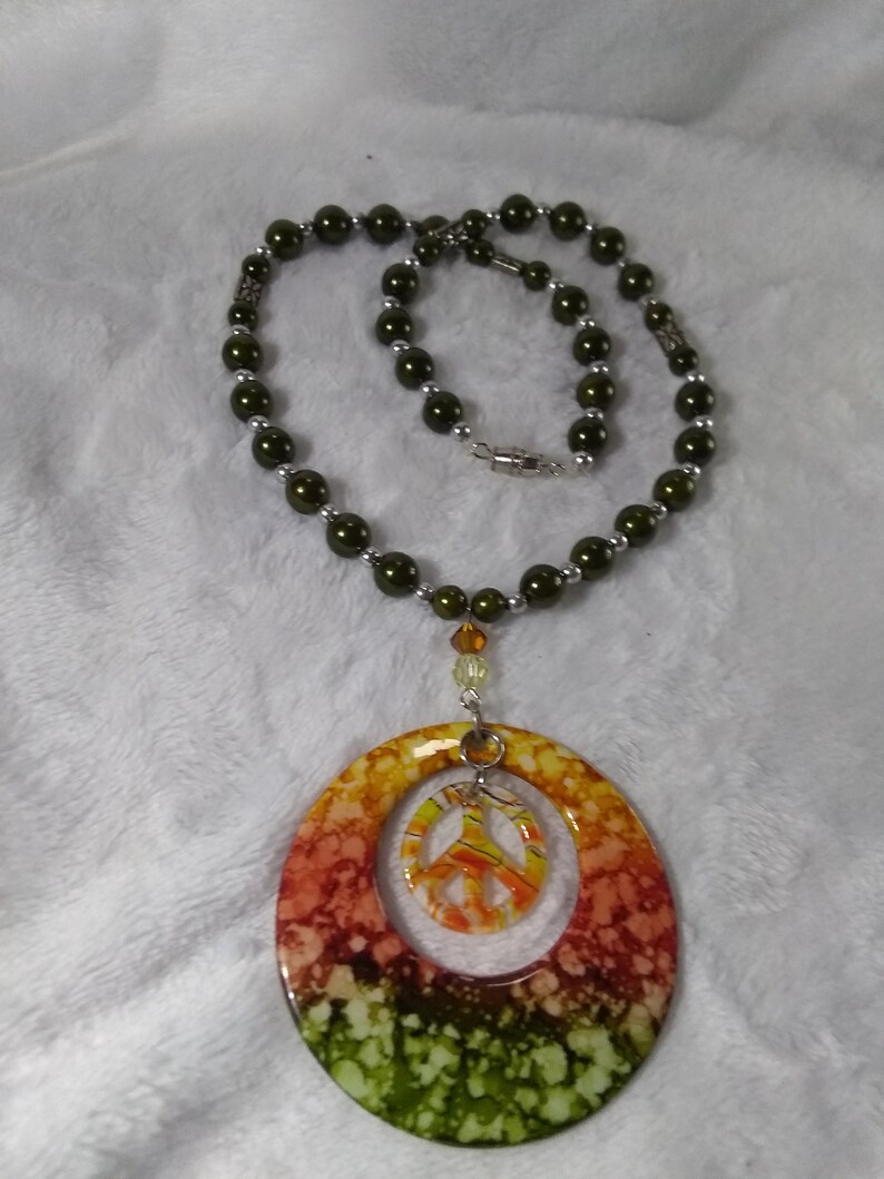 Boho Hippie Peace sign Necklace
