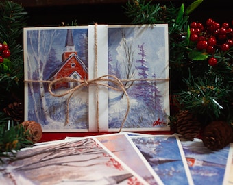 Vintage Church Christmas Cards Collection #1