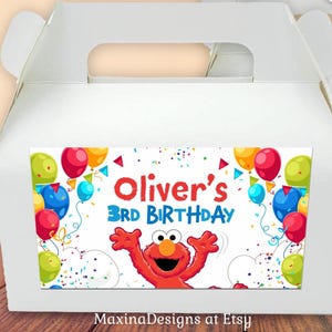 Étiquette autocollante ELMO CANDY BOX étiquette rue sésame faveur décoration de fête imprimable personnalisée