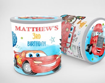 Embalagem personalizada de Pringles do Relâmpago McQueen, lembrancinhas para festa de aniversário (download digital)