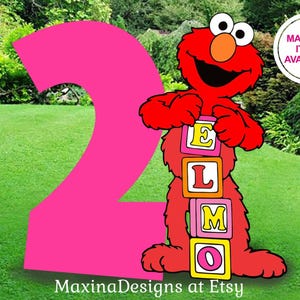 Accessoires photo ELMO, grande décoration pour le 1er anniversaire d'une fille, décoration de fête dans la rue sésame, imprimable numérique