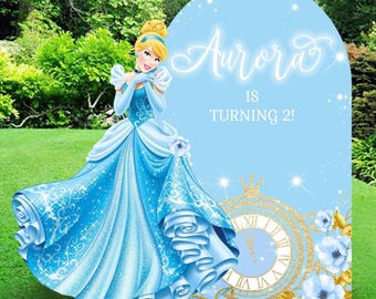 Askungens födelsedagsbakgrund, prinsessbåge, fotorekvisita (digital nedladdning)