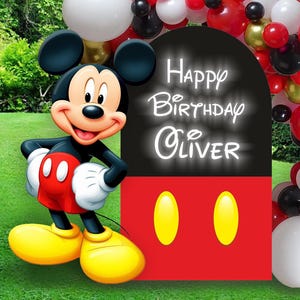 Mickey Mouse Birthday Arch | Disney Backdrop Printable | Custom Party Sign