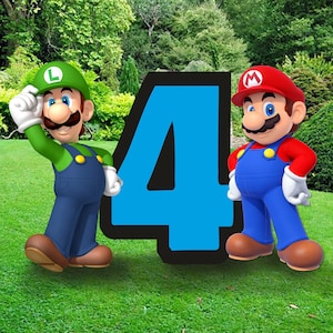 SUPER MARIO LUIGI Bros Photo Prop, Super Mario Luigi Birthday Party Decoration Custom Background, Wydrukuj cyfrowe pobranie