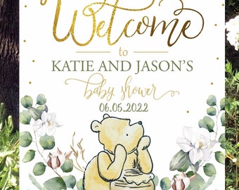 Winnie the Pooh Baby Shower Welcome Sign | Custom Party Poster | Printable Baby Shower Decoration | Instant Digital Download