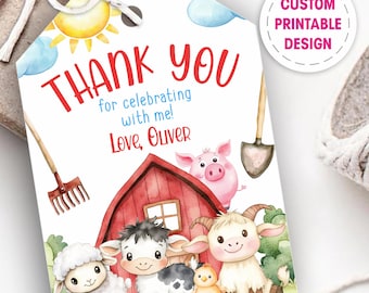 Farm Thank You Tags • Barnyard Birthday Party Favors (Printable)