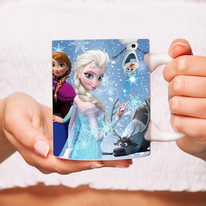 FROZEN 11oz Tazza da caffè involucro stampa a sublimazione, Elsa e Anna Tazza in ceramica involucro, Frozen Tazza da tè involucro, download digitale
