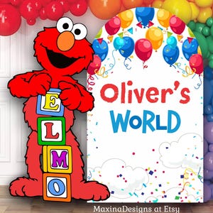 ELMO ARCH BACKDROP Photo Prop Big Decor Sesamstraße Party Dekoration, Benutzerdefinierte Printable