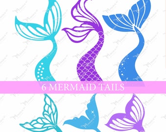 Mermaid Tail SVG Bundle | SVG PNG Dxf Eps | for Cricut Silhouette | Decals Shirts Stickers