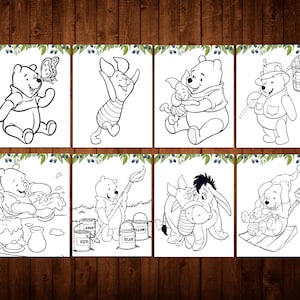 Winnie the Pooh Coloring Pages | Printable Coloring Sheets for Kids & Adults | Baby Shower or Birthday Party Activity | Instant Download