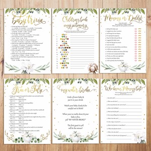 BABY SHOWER Printable Games Bundle Gender Neutral, Virtual Baby Shower Games Package Instant download