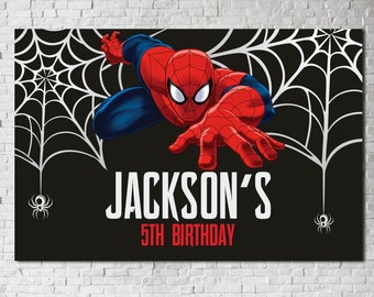 SPIDERMAN Wall Backdrop Decal, SPIDERMAN Birthday Party Boy Backdrop Vinyl Printable, Spider-Man Superhero Custom Backdrop