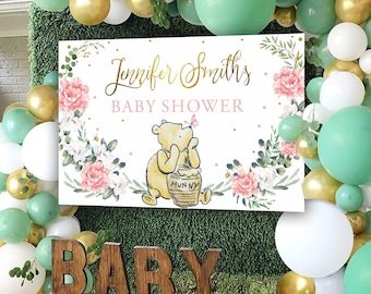 Winnie the Pooh Baby Shower Backdrop | Custom Nursery Decor (Digital)