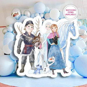 Fondo de FROZEN GRAN DECORACIÓN Recortable Princesa Fiesta de cumpleaños Foto Prop Decoración de Frozen, Descarga instantánea imprimible