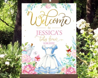 Alice in Wonderland Welcome Sign | Personalized Poster | Custom Digital Download
