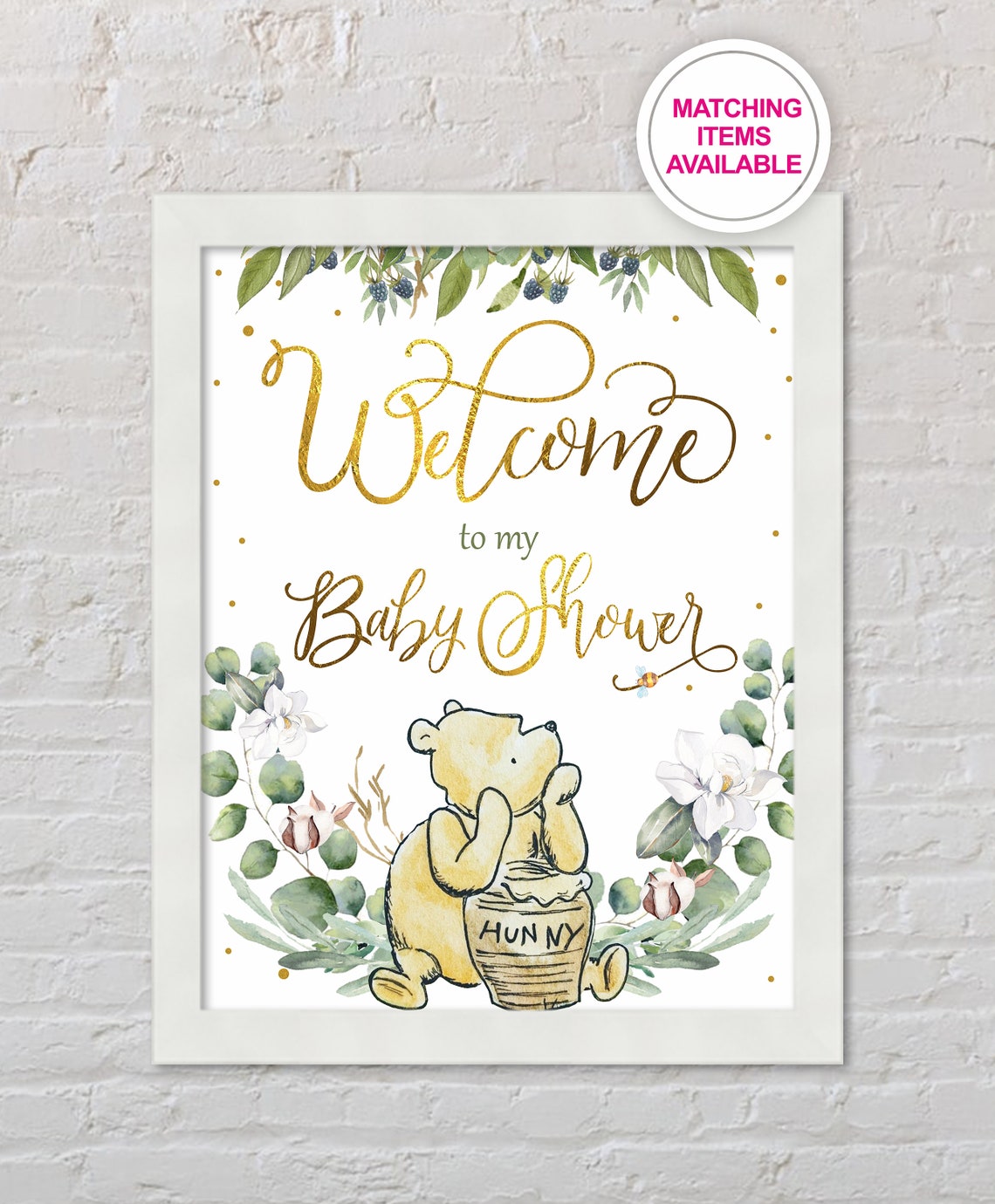 WINNIE THE POOH Baby Shower Sign Baby Shower Posters Etsy