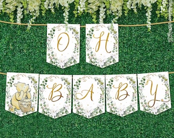 Winnie the Pooh Baby Shower Banner | Gender Neutral Decor (Printable)