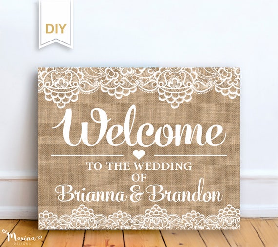 Wedding Welcome Sign Printable Welcome To The Wedding Etsy