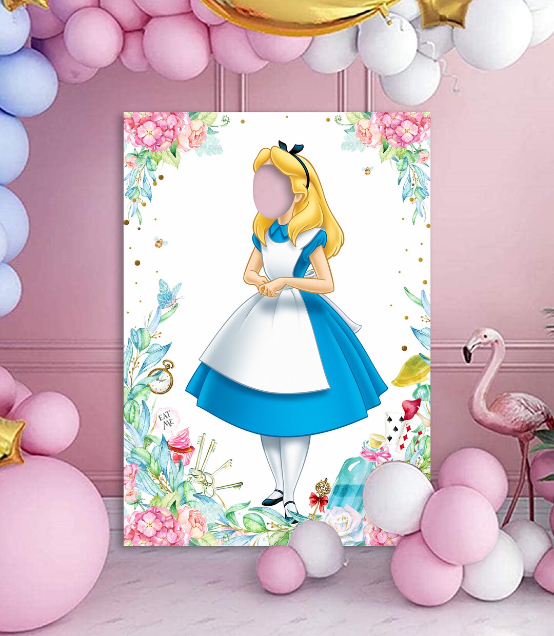Alice in Wonderland Photo Prop Board, Birthday Party Decor