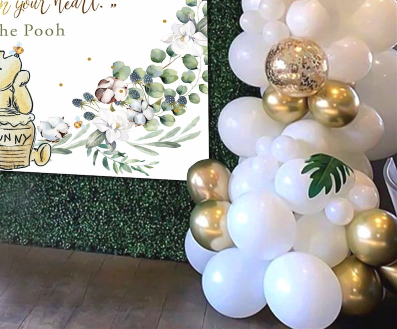 Winnie the Pooh Baby Shower Backdrop | Gender Neutral Decor (Digital Download) image 9