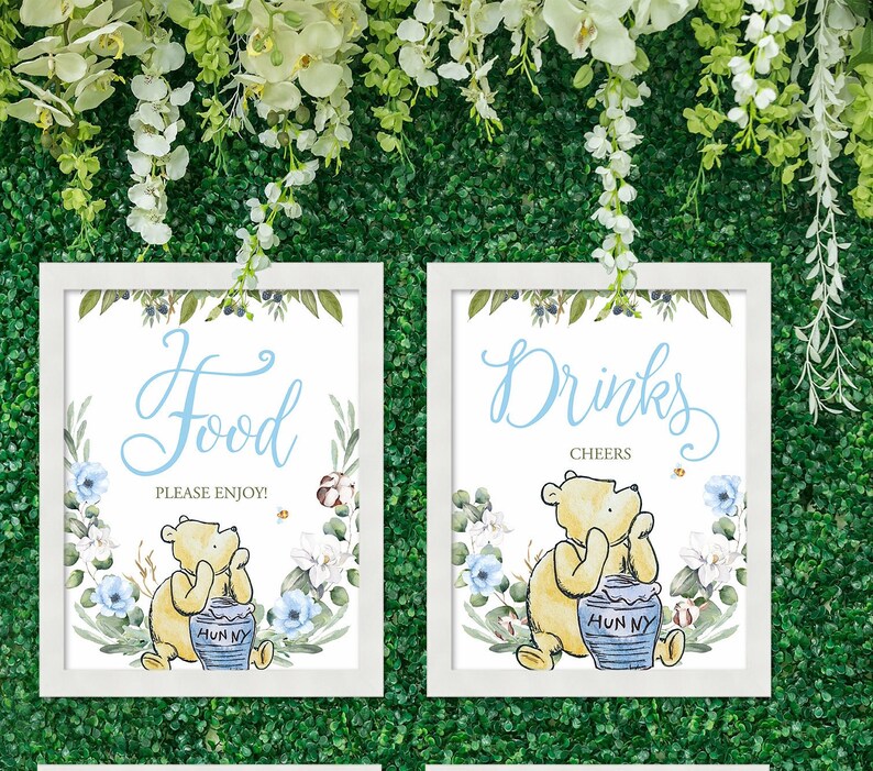 WINNIE THE POOH Baby Shower Boy Signs Baby Shower Posters Etsy