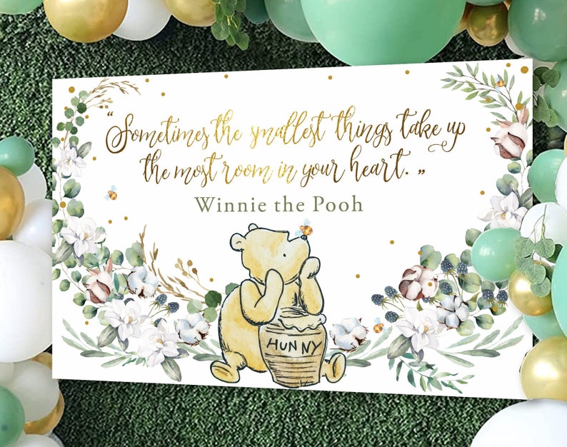 Winnie the Pooh Baby Shower Backdrop | Gender Neutral Decor (Digital Download) image 2
