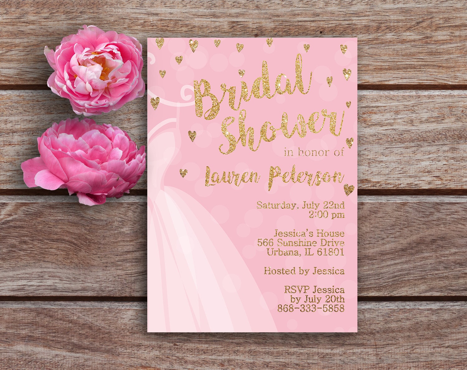 BRIDAL SHOWER INVITATION Wedding Shower Invite Bridal Party Etsy