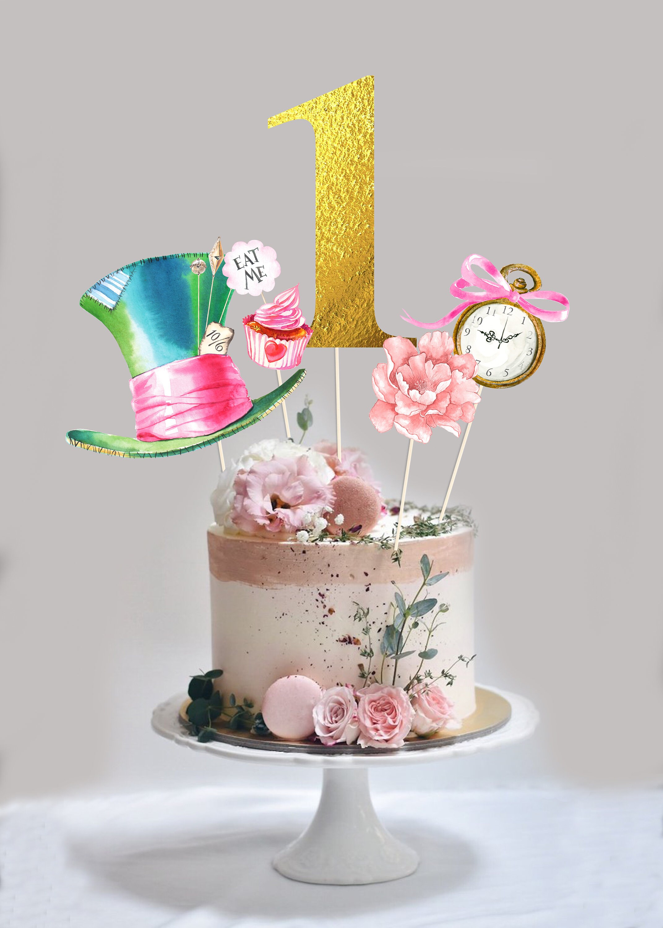 ALICE IN WONDERLAND Centerpieces Photo Props Birthday Cake - Etsy Australia