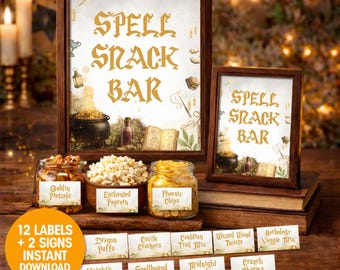 Spelltable Kit Spell Snack Bar Kit | Wizard Treat Table Signs | Jar & Container Labels ...