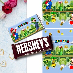 SUPER MARIO Chocolate Wrapper, Candy Bar Wrapper Chocolate Label Super ...