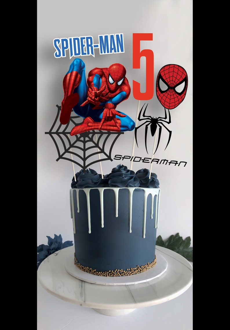 SPIDERMAN SVG CUMPLEAÑOS Pastel Centros de Mesa Toppers, Spiderman Photo Props Spider-man, Descarga instantánea digital Imprimible, Archivos Svg Pdf Png imagen 9