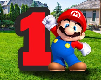Super Mario | Custom Number Birthday Backdrop | Printable Photo Prop | Digital Download