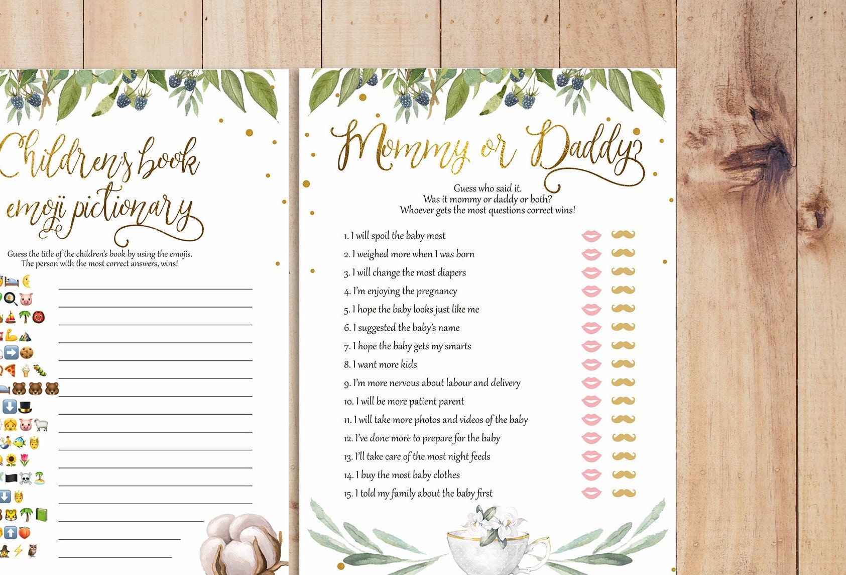 Gender Neutral Baby Shower Games Bundle | 6 Printable Games | Instant ...