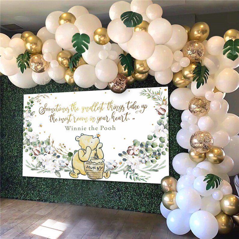 Winnie the Pooh Baby Shower Backdrop | Gender Neutral Decor (Digital Download) image 4