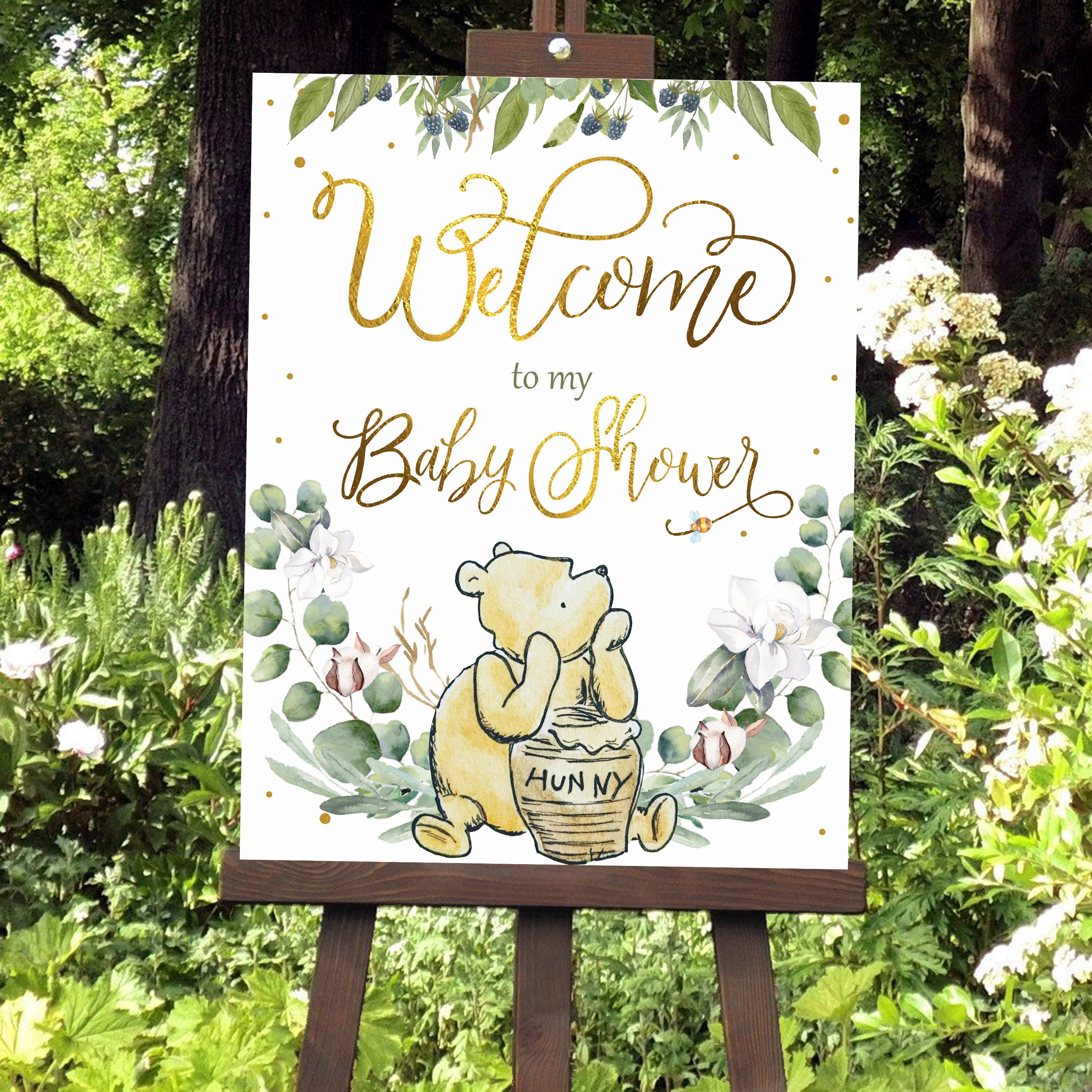 WINNIE THE POOH Baby Shower Sign Baby Shower Posters Etsy