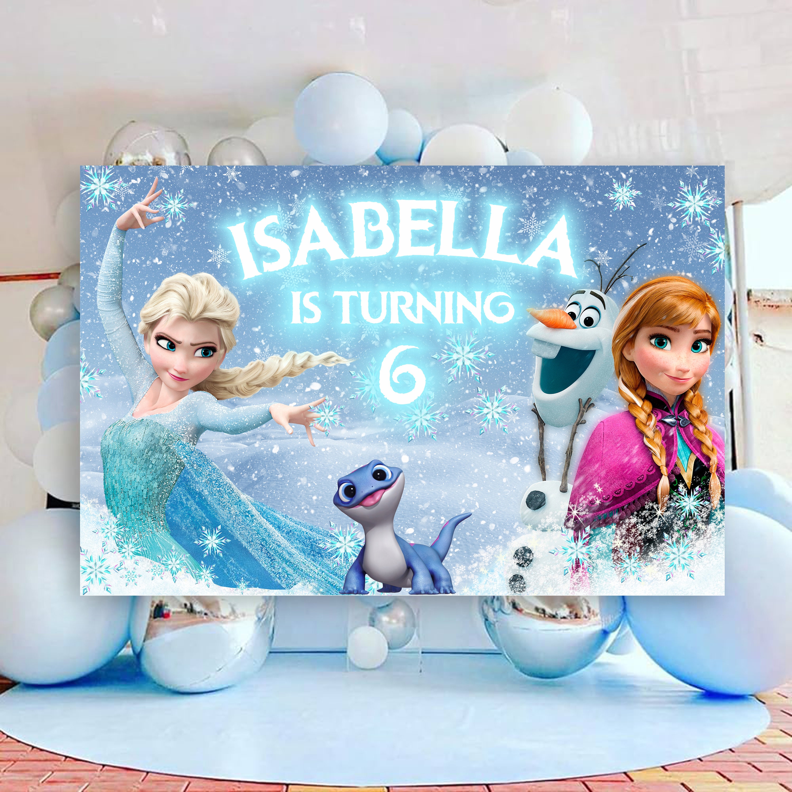 Frozen Birthday Backdrop | Elsa and Anna Wall Decoration | Custom Party  Vinyl Banner | Printable Digital Design - Etsy Israel, image size:3000x3000