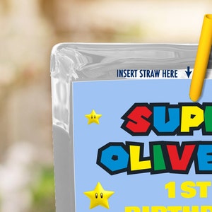 thumbnail image 2 of Super Mario Luigi Personalised Kids Cotton T-Shirt – Custom Name & Age 2 of 5