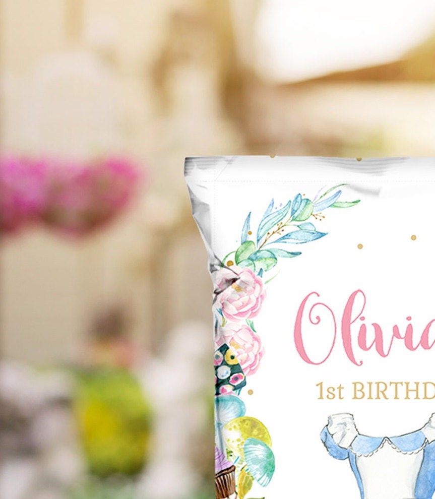 Alice in Wonderland Chip Bag Wrapper | Personalized Snack Bag | Custom ...