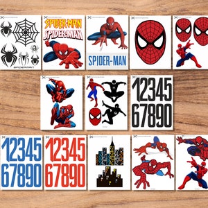 SPIDERMAN SVG CUMPLEAÑOS Pastel Centros de Mesa Toppers, Spiderman Photo Props Spider-man, Descarga instantánea digital Imprimible, Archivos Svg Pdf Png imagen 5