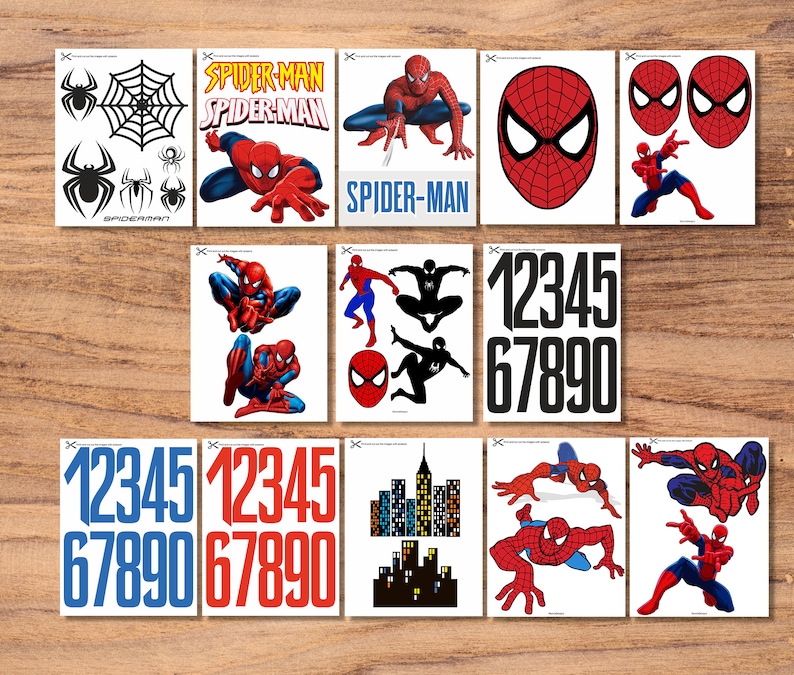 SPIDERMAN SVG CUMPLEAÑOS Pastel Centros de Mesa Toppers, Spiderman Photo Props Spider-man, Descarga instantánea digital Imprimible, Archivos Svg Pdf Png imagen 5