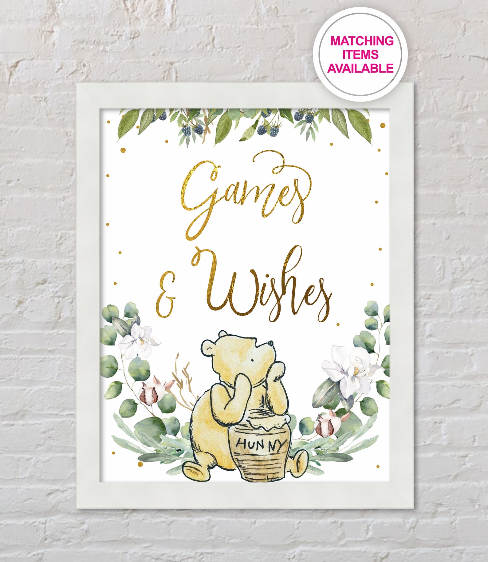 WINNIE THE POOH Baby Shower Signs Baby Shower Posters Party Etsy