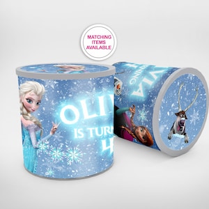 Emballage d'étiquettes FROZEN PRINGLES, boîte de 1,3 oz, emballage de collations pour fête surgelée d'anniversaire, impression numérique personnalisée