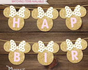 Minnie Mouse Birthday Banner | Printable Alphabet & Numbers (PDF)