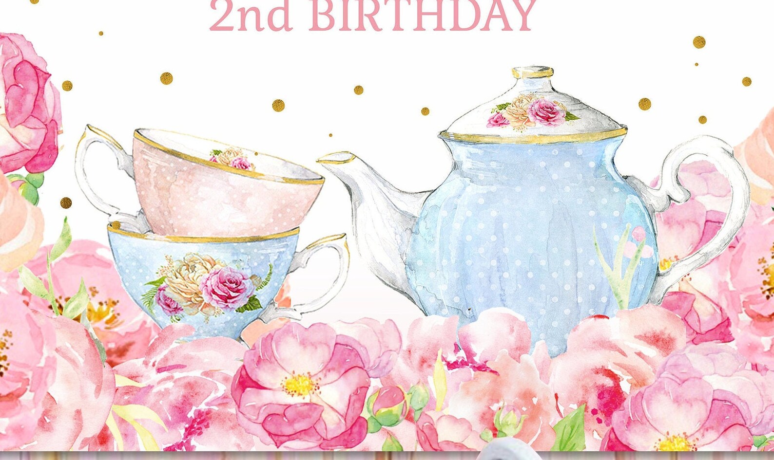 Tea Wall Backdrop Tea Party Wall Decal Vinyl Tea for Two Etsy